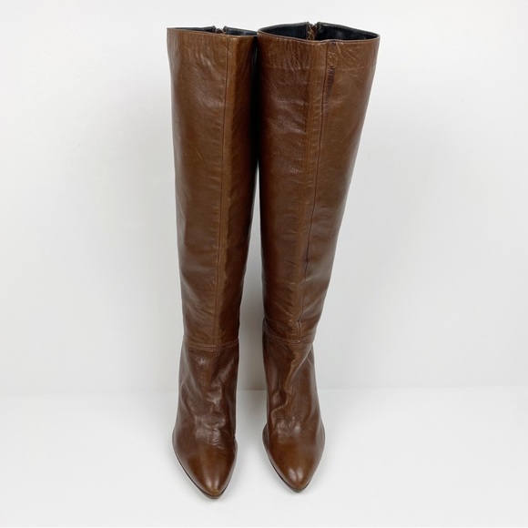Brian Atwood Pointed Toe Knee High Leather Boots Size 9.5 - Picture 3 of 14